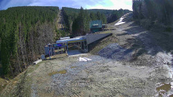 Modrá sjezdovka - dojezd k lanové dráze