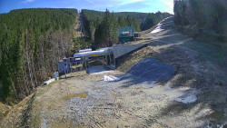 Modrá sjezdovka - dojezd k lanové dráze