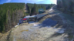 Modrá sjezdovka - dojezd k lanové dráze