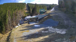 Modrá sjezdovka - dojezd k lanové dráze