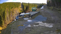 Modrá sjezdovka - dojezd k lanové dráze