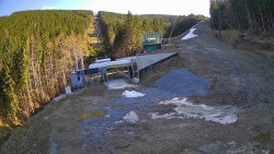 Modrá sjezdovka - dojezd k lanové dráze