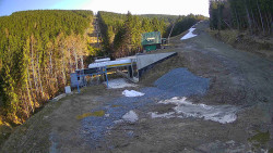 Modrá sjezdovka - dojezd k lanové dráze