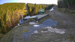 Modrá sjezdovka - dojezd k lanové dráze