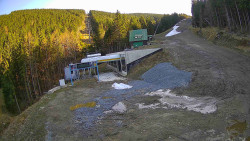 Modrá sjezdovka - dojezd k lanové dráze