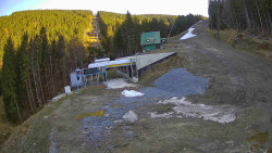 Modrá sjezdovka - dojezd k lanové dráze