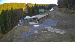 Modrá sjezdovka - dojezd k lanové dráze