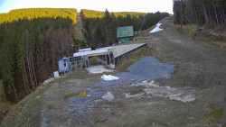 Modrá sjezdovka - dojezd k lanové dráze