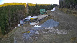 Modrá sjezdovka - dojezd k lanové dráze