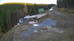 Modrá sjezdovka - dojezd k lanové dráze