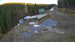 Modrá sjezdovka - dojezd k lanové dráze