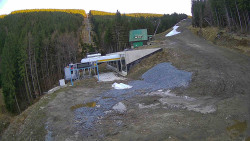 Modrá sjezdovka - dojezd k lanové dráze