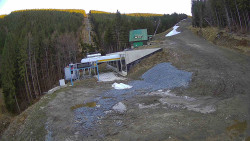 Modrá sjezdovka - dojezd k lanové dráze