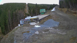 Modrá sjezdovka - dojezd k lanové dráze