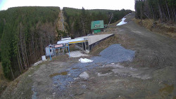 Modrá sjezdovka - dojezd k lanové dráze