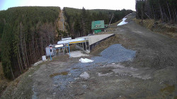 Modrá sjezdovka - dojezd k lanové dráze