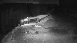 Modrá sjezdovka - dojezd k lanové dráze