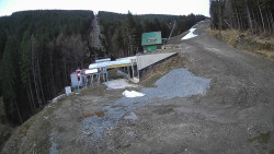 Modrá sjezdovka - dojezd k lanové dráze