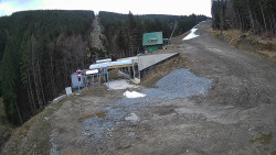 Modrá sjezdovka - dojezd k lanové dráze