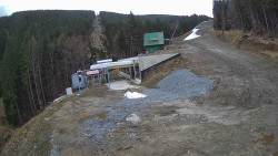 Modrá sjezdovka - dojezd k lanové dráze