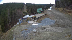 Modrá sjezdovka - dojezd k lanové dráze