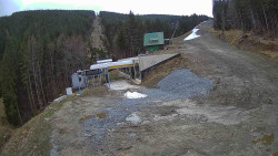 Modrá sjezdovka - dojezd k lanové dráze