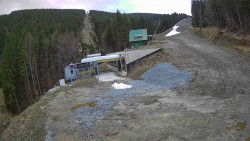 Modrá sjezdovka - dojezd k lanové dráze