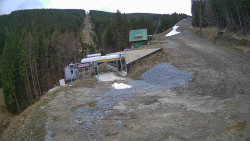 Modrá sjezdovka - dojezd k lanové dráze