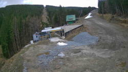 Modrá sjezdovka - dojezd k lanové dráze