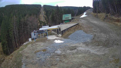 Modrá sjezdovka - dojezd k lanové dráze