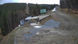 Modrá sjezdovka - dojezd k lanové dráze