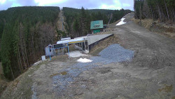 Modrá sjezdovka - dojezd k lanové dráze