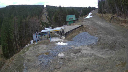 Modrá sjezdovka - dojezd k lanové dráze