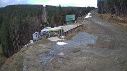 Modrá sjezdovka - dojezd k lanové dráze