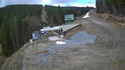 Modrá sjezdovka - dojezd k lanové dráze