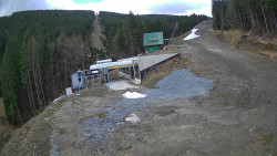 Modrá sjezdovka - dojezd k lanové dráze