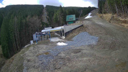 Modrá sjezdovka - dojezd k lanové dráze