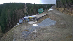 Modrá sjezdovka - dojezd k lanové dráze