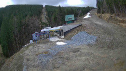 Modrá sjezdovka - dojezd k lanové dráze