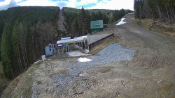 Modrá sjezdovka - dojezd k lanové dráze