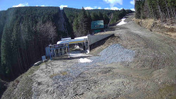 Modrá sjezdovka - dojezd k lanové dráze