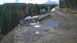 Modrá sjezdovka - dojezd k lanové dráze