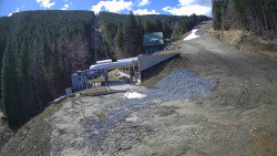 Modrá sjezdovka - dojezd k lanové dráze