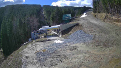 Modrá sjezdovka - dojezd k lanové dráze