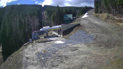 Modrá sjezdovka - dojezd k lanové dráze