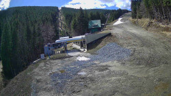 Modrá sjezdovka - dojezd k lanové dráze