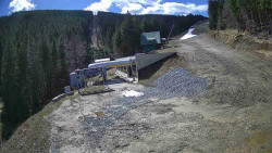 Modrá sjezdovka - dojezd k lanové dráze