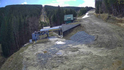 Modrá sjezdovka - dojezd k lanové dráze