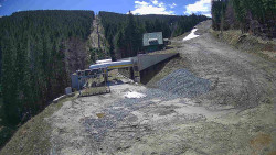 Modrá sjezdovka - dojezd k lanové dráze