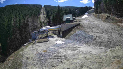 Modrá sjezdovka - dojezd k lanové dráze